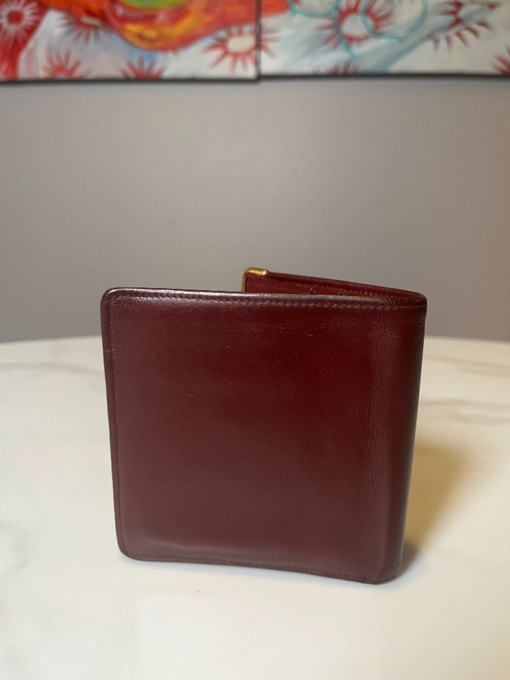 Cartier Must de Cartier Burgundy Leather Bifold Wallet Full Inclusion - Picture 4 of 12